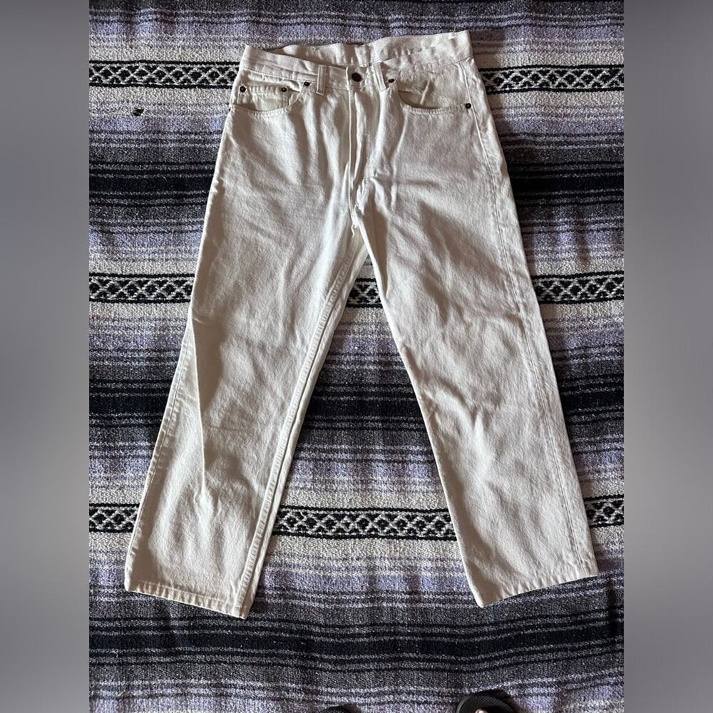 vintage • levi's 501 button fly painter pants denim white jeans canvas set of 2 - Picture 7 of 15
